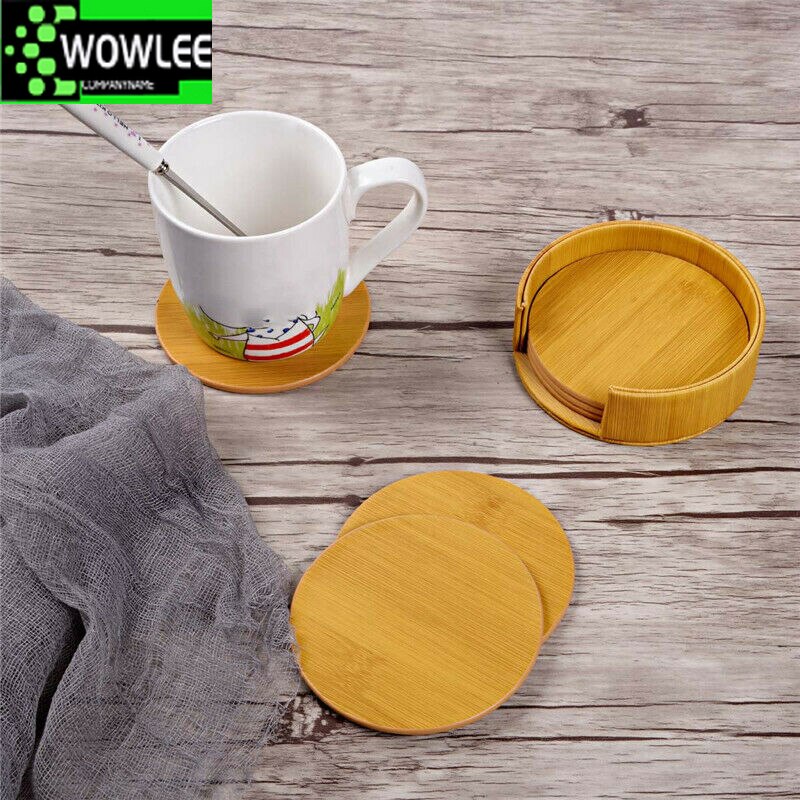 Leather Drink Coasters with Holder (6pcs)