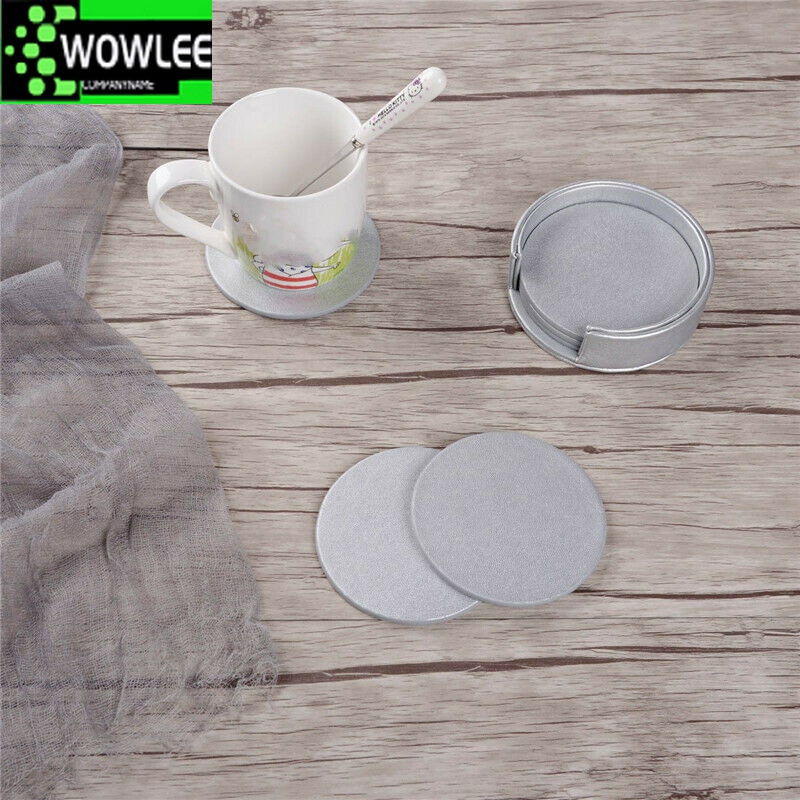 Leather Drink Coasters with Holder (6pcs)