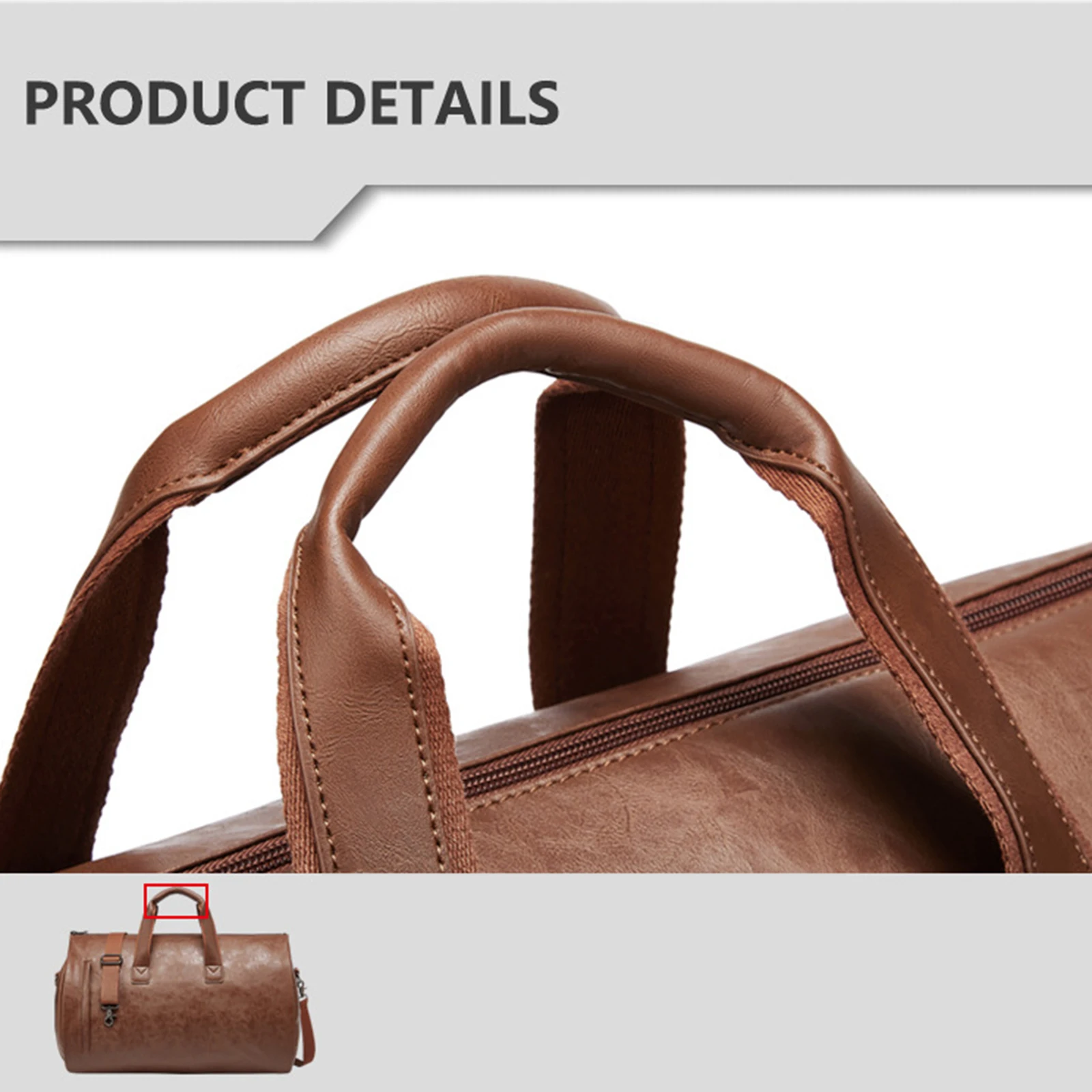 Leather Duffle Bag Adjustable Strap Shoulder Handbag Waterproof Extra Large Weekender Bag with Shoes Compartment for