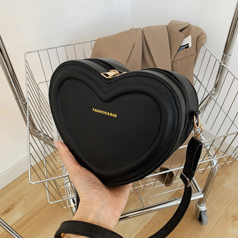 Leather Heart Shaped Sling Bag