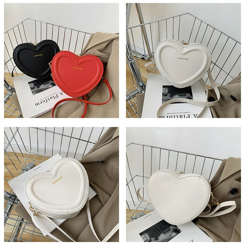 Leather Heart Shaped Sling Bag