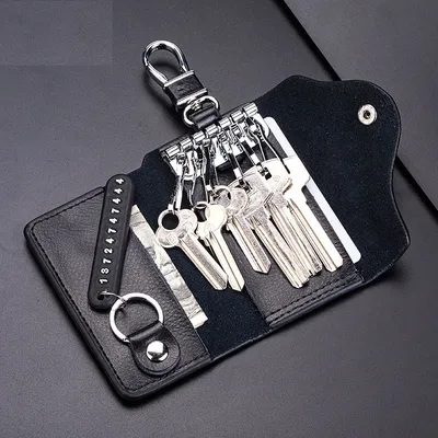 Leather Key Wallet for Men and Women