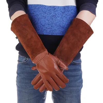 Leather Long Gardening Gloves Leather Long Gardening Gloves