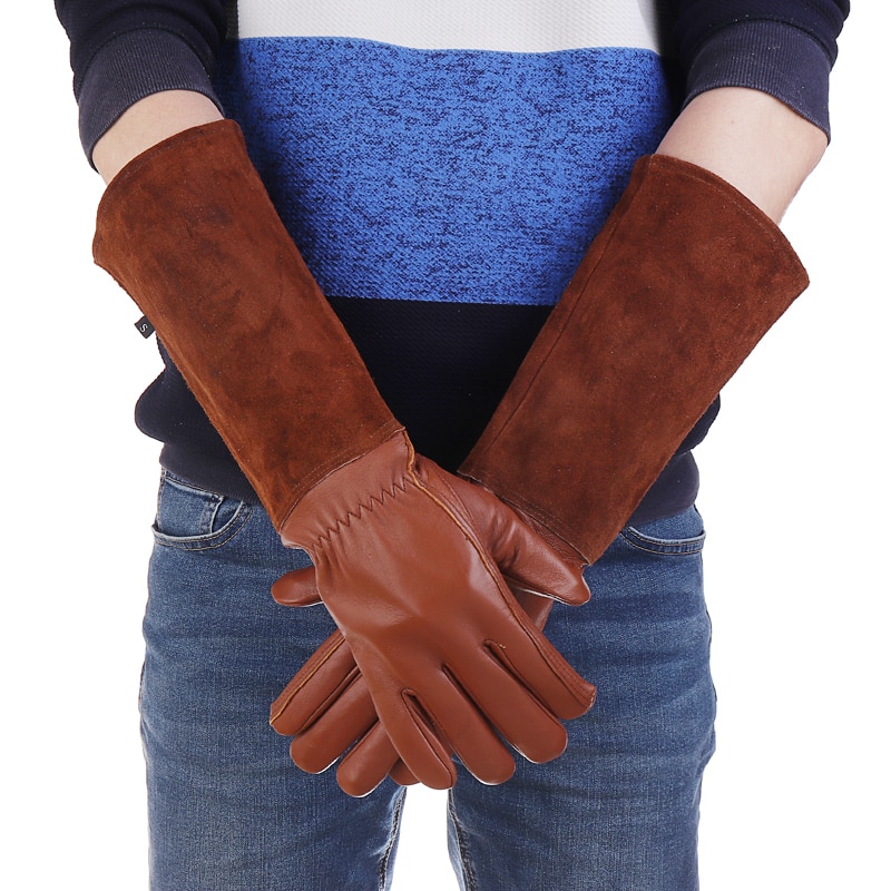 Leather Long Gardening Gloves Leather Long Gardening Gloves