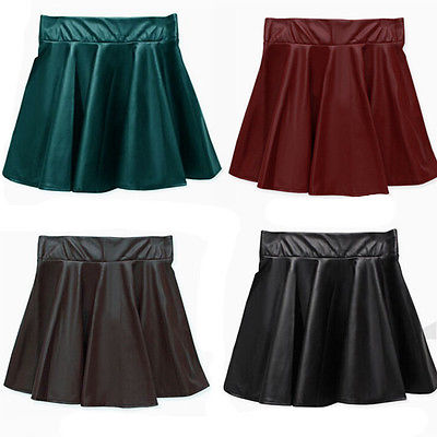 Leather Mini Skirt Pleated A-Line Skirt Leather Mini Skirt Pleated A-Line Skirt