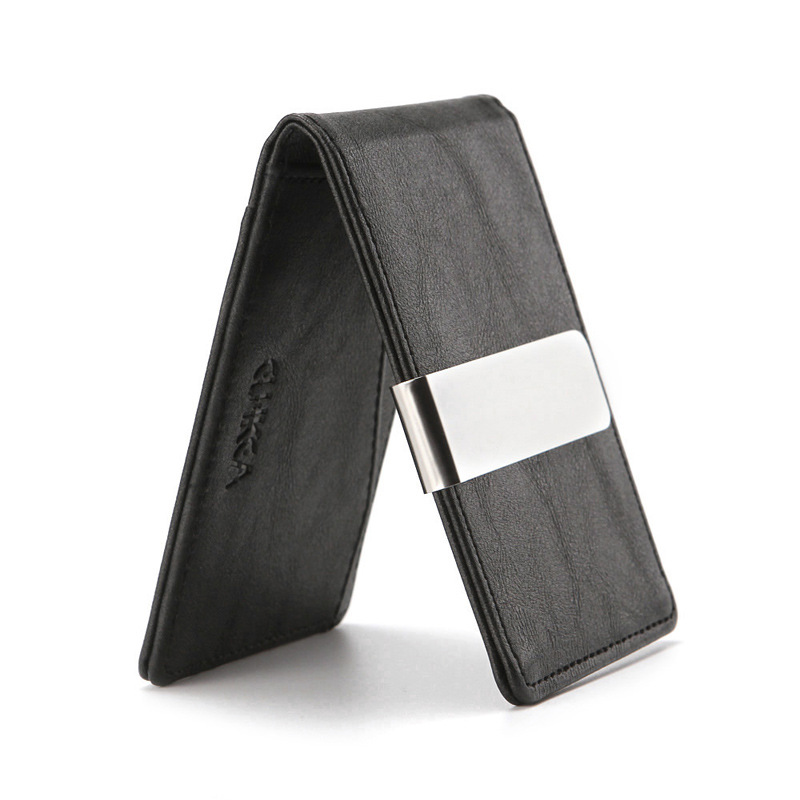 Leather Money Clip Wallet for Men