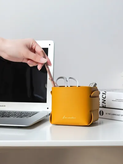 Leather Pen Holder for Desk