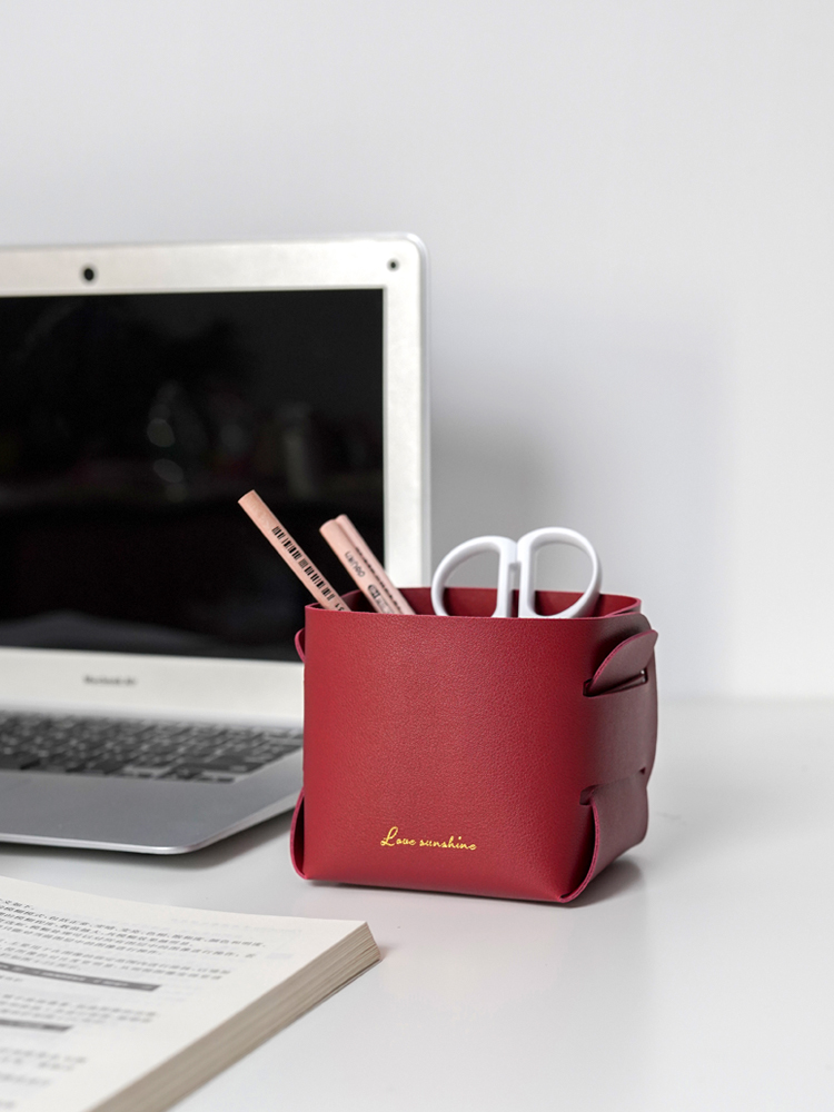 Leather Pen Holder for Desk