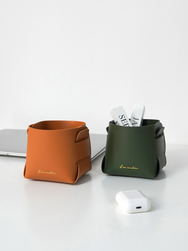 Leather Pen Holder for Desk