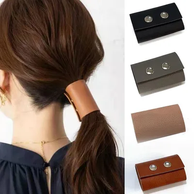 Leather Ponytail Holder Hair Accessory