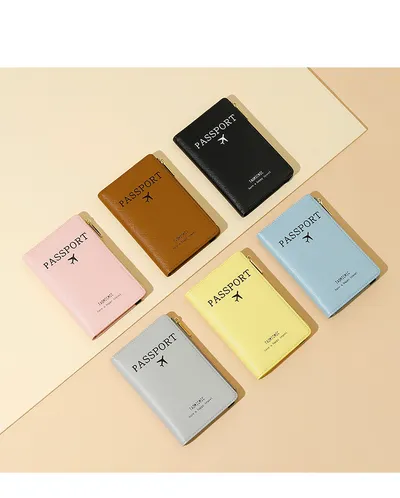 Leather RFID Blocking Passport Holder with Zipper