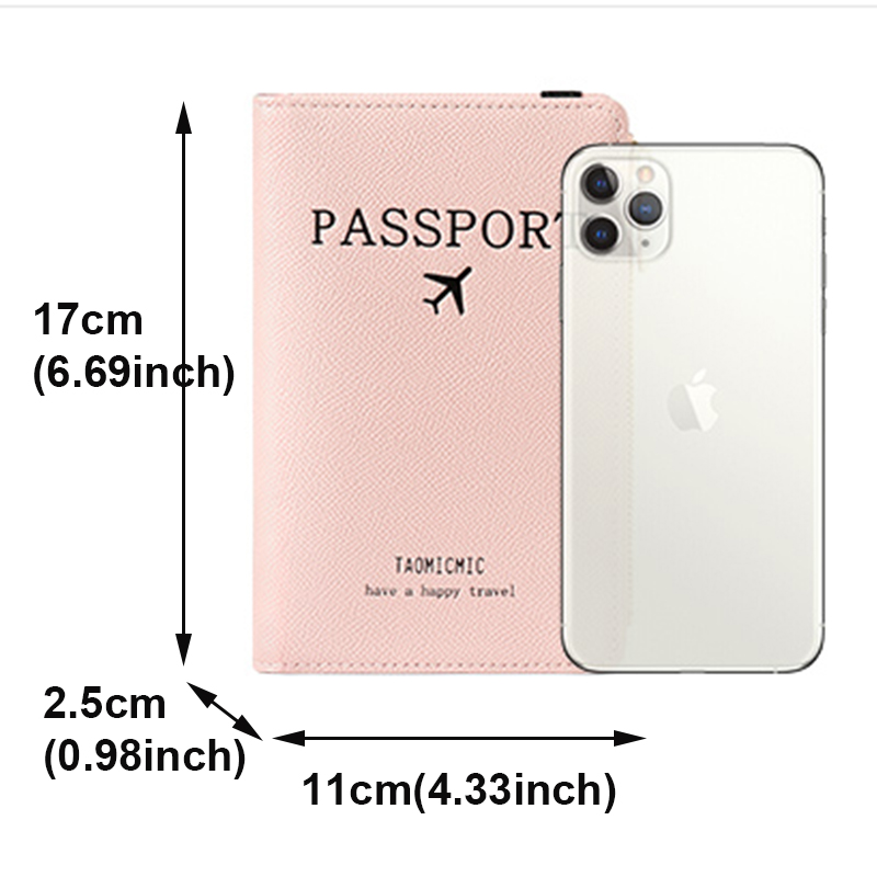 Leather RFID Blocking Passport Holder with Zipper
