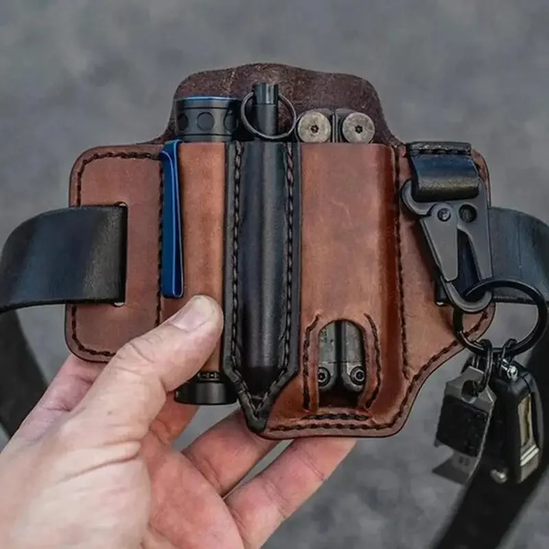 Leather Sheath For Leatherman Multitool Sheath EDC Pocket Organizer Hunt Tactical Knife Pouch Flashlight Camping Leather Sheath For Leatherman Multitool Sheath EDC Pocket Organizer Hunt Tactical Knife Pouch Flashlight Camping