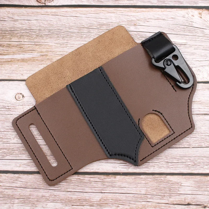 Leather Sheath For Leatherman Multitool Sheath EDC Pocket Organizer Hunt Tactical Knife Pouch Flashlight Camping