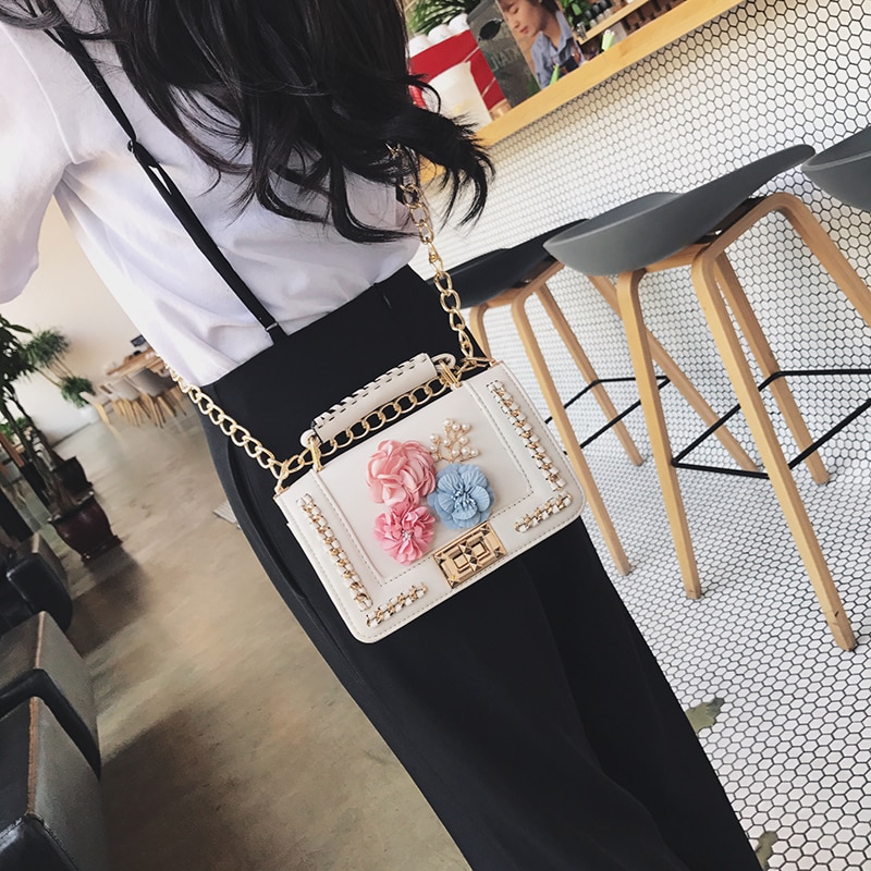 Leather Sling Bag Chain Purse Leather Sling Bag Chain Purse