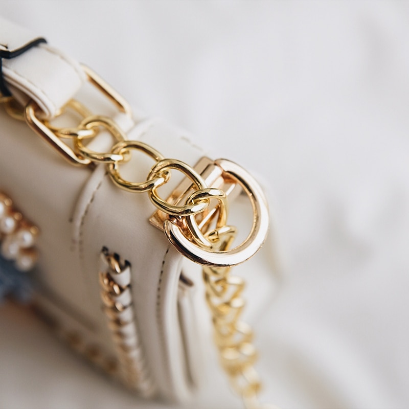Leather Sling Bag Chain Purse Leather Sling Bag Chain Purse
