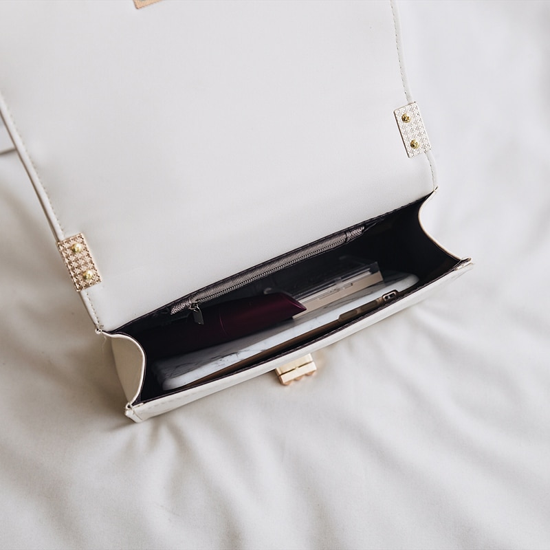 Leather Sling Bag Chain Purse Leather Sling Bag Chain Purse