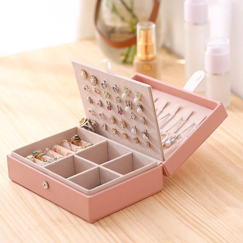 Leather Travel Jewellery Box Jewelry Case