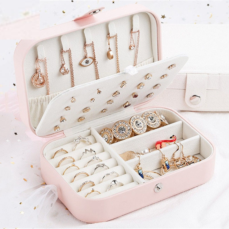 Leather Travel Jewelry Case Portable Organizer
