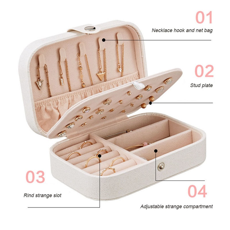 Leather Travel Jewelry Case Portable Organizer Leather Travel Jewelry Case Portable Organizer