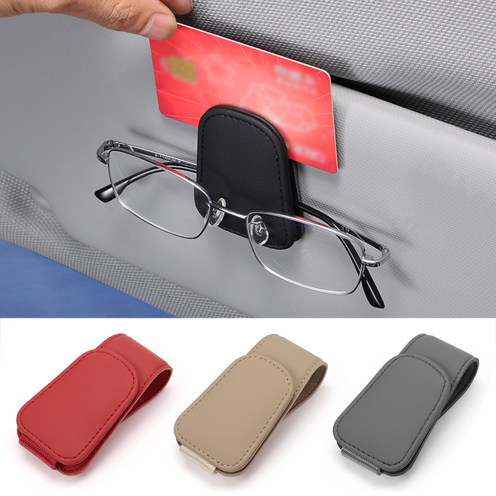 Leather Universal Sunglass Holder Clip Leather Universal Sunglass Holder Clip