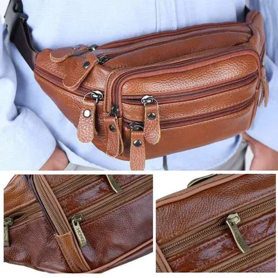 Leather Waist Bag Men's Vintage Bag