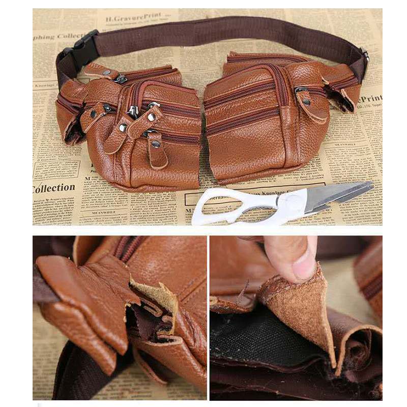 Leather Waist Bag Men's Vintage Bag