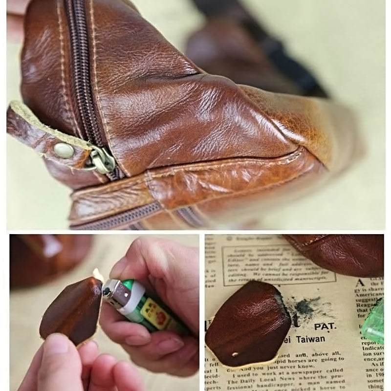 Leather Waist Bag Men's Vintage Bag