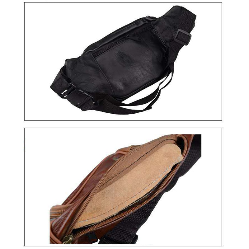 Leather Waist Bag Men's Vintage Bag