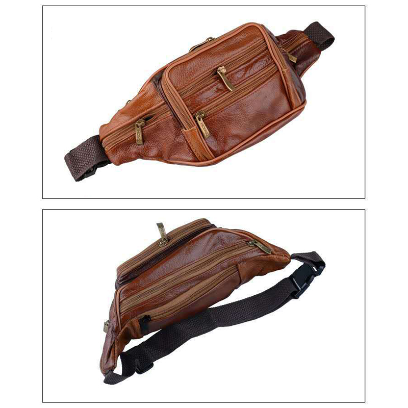 Leather Waist Bag Men's Vintage Bag