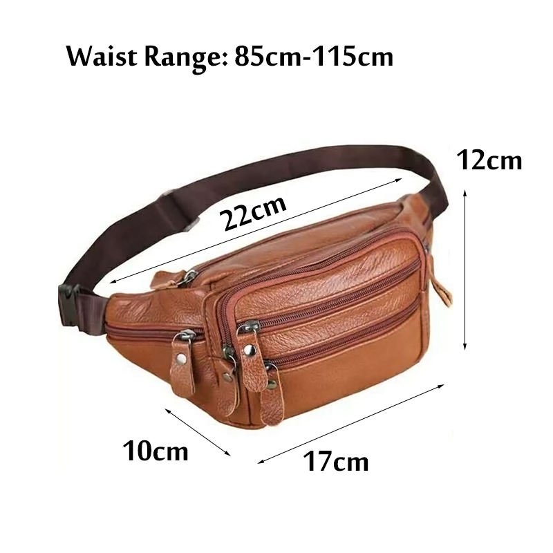 Leather Waist Bag Men's Vintage Bag