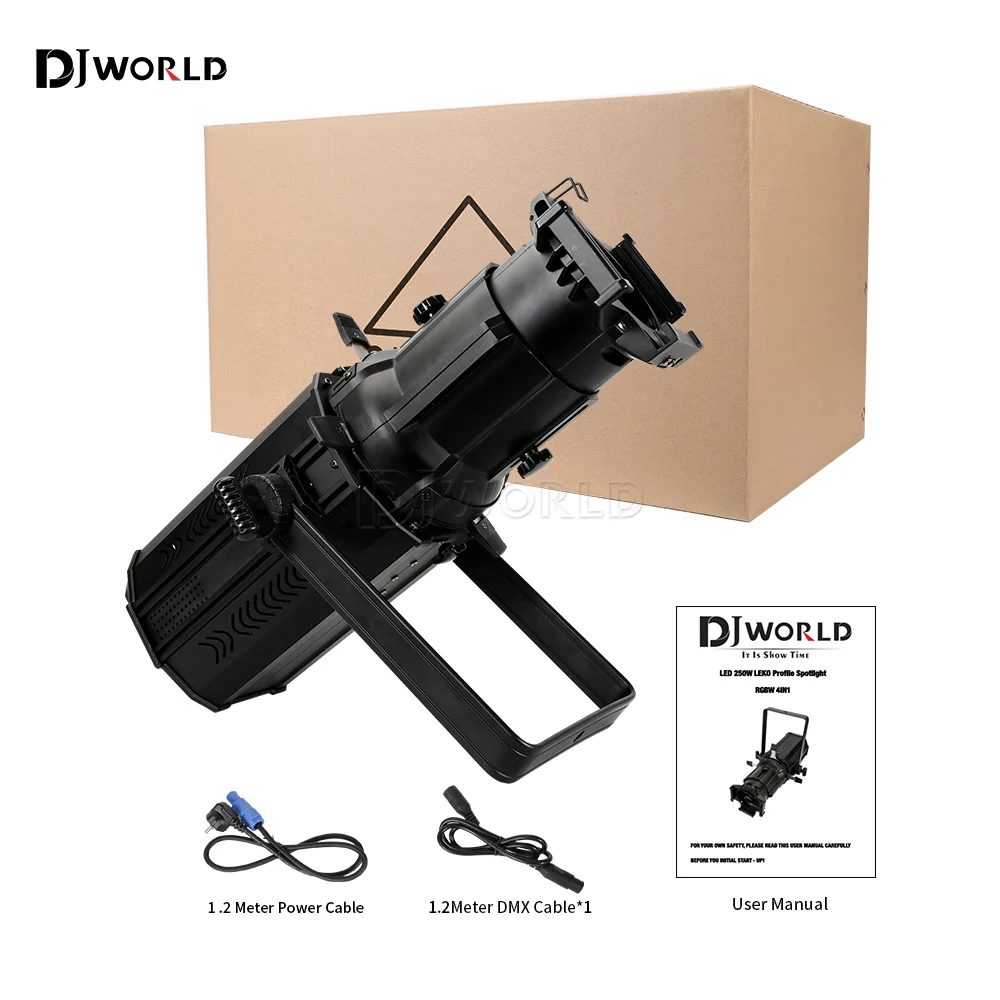 LED 250W Ellipsoidal Reflector Spotlight RGBW ERS Light 4in1 Manual Cutting Stage Lighting Theater Wedding Catwalk