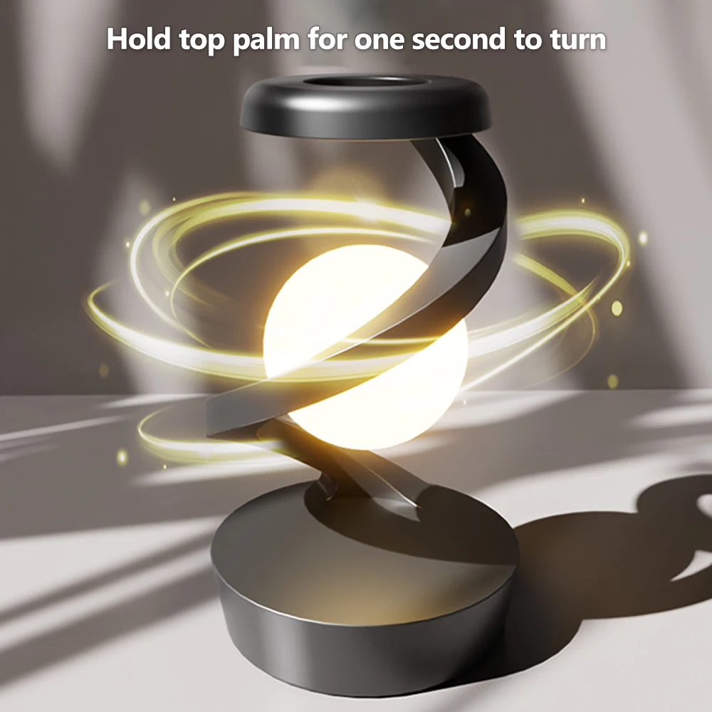 LED 360° Rotating Night Light With Wireless Charger Cordless Desk Lamp Rechargeable LED Levitating Night Light For LED 360° Rotating Night Light With Wireless Charger Cordless Desk Lamp Rechargeable LED Levitating Night Light For