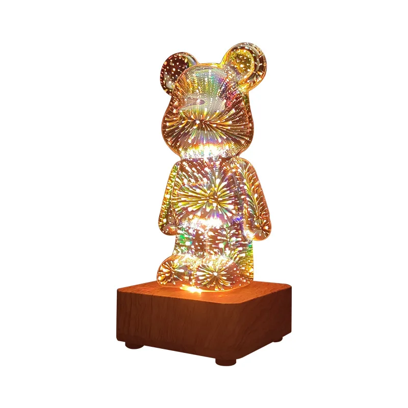 LED 3D Bear Fireworks Night Light USB Room Decoration Ambient Light Suitable for Children Room Bedroom Decoration LED 3D Bear Fireworks Night Light USB Room Decoration Ambient Light Suitable for Children Room Bedroom Decoration