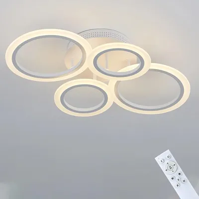 Led Acrylic Ceiling Light Chandelier Ring Pendats Lights Lamp Dimming Remote Control Indoor Lighting Fixture Bedroom