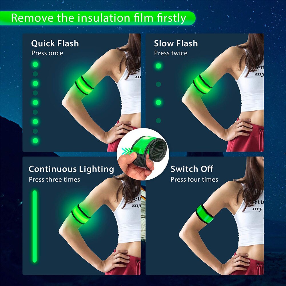 LED Armband Safety Reflective Accessory (4pcs) LED Armband Safety Reflective Accessory (4pcs)