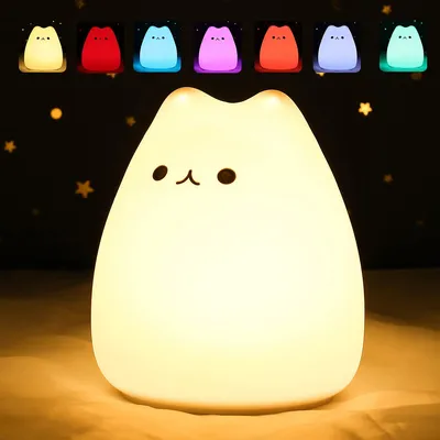 LED Bedside Silicone Cat Lamp