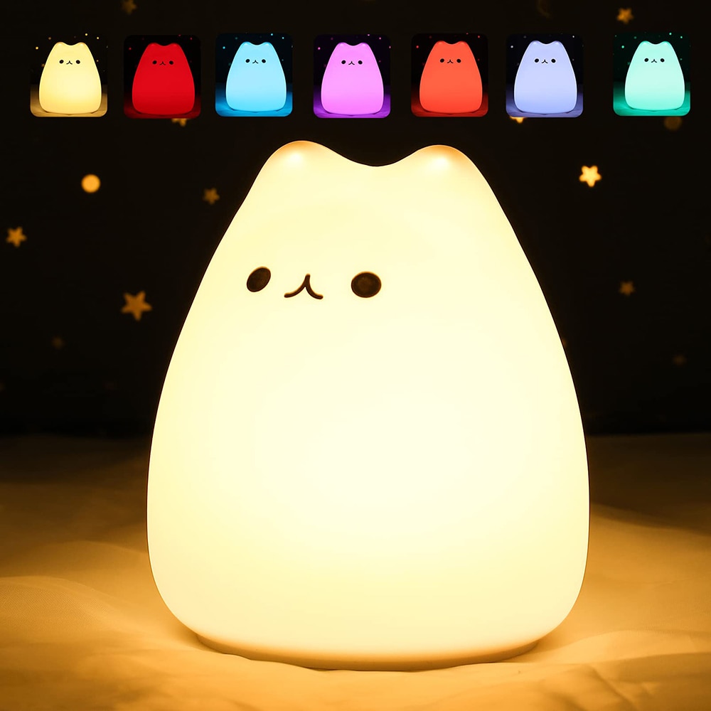LED Bedside Silicone Cat Lamp