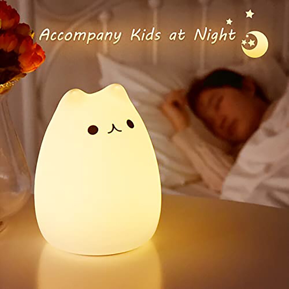 LED Bedside Silicone Cat Lamp