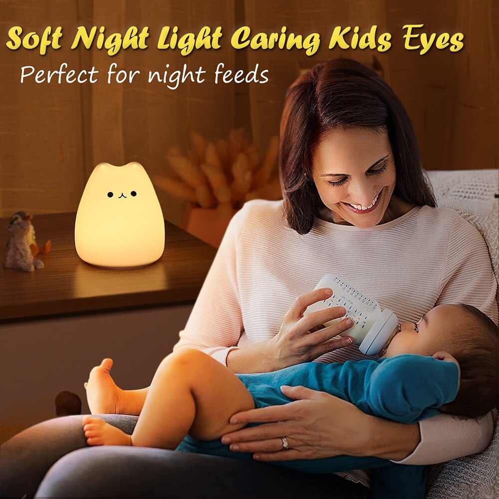 LED Bedside Silicone Cat Lamp