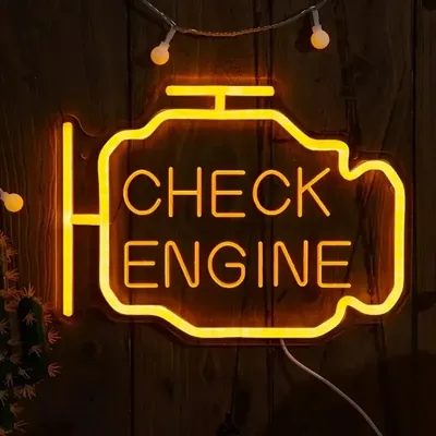LED “Check Engine” Neon Sign – Stylish Wall Decor for Car Lovers and Workshops