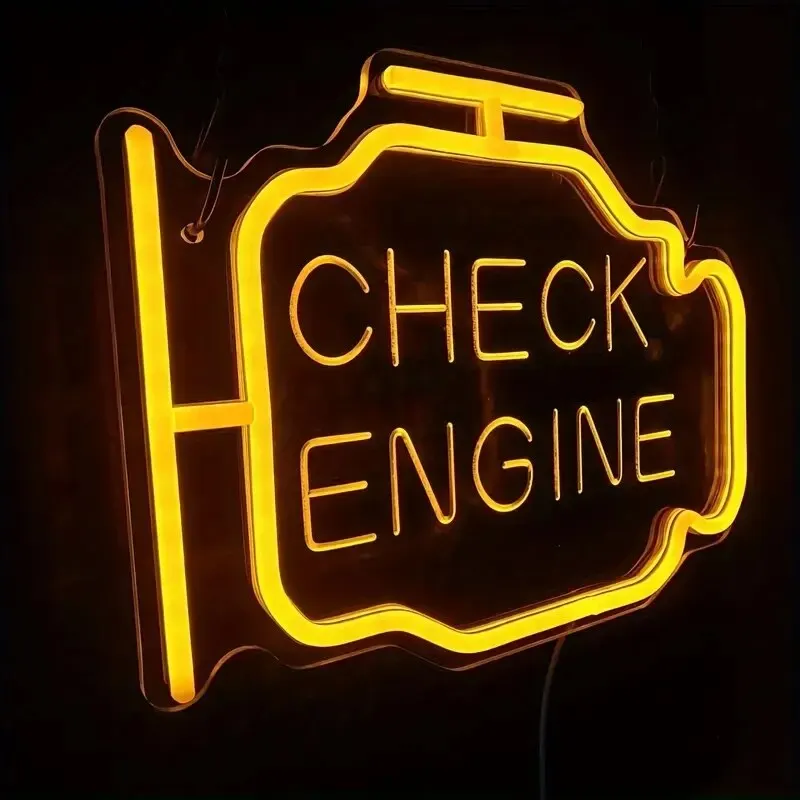 LED “Check Engine” Neon Sign – Stylish Wall Decor for Car Lovers and Workshops