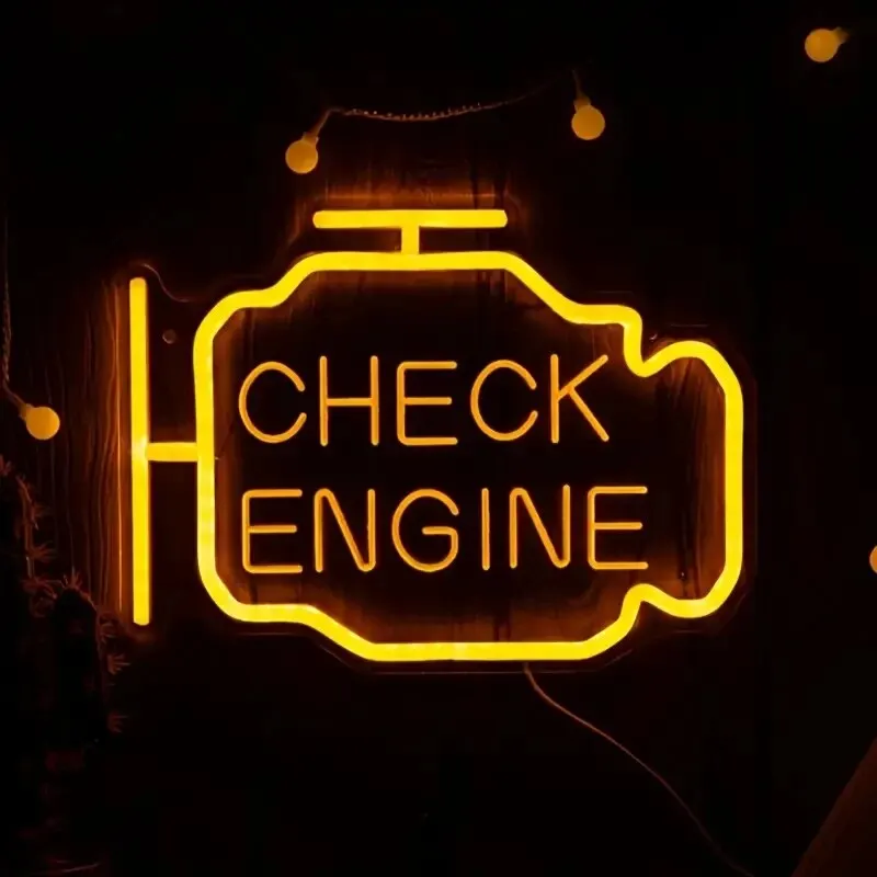 LED “Check Engine” Neon Sign – Stylish Wall Decor for Car Lovers and Workshops