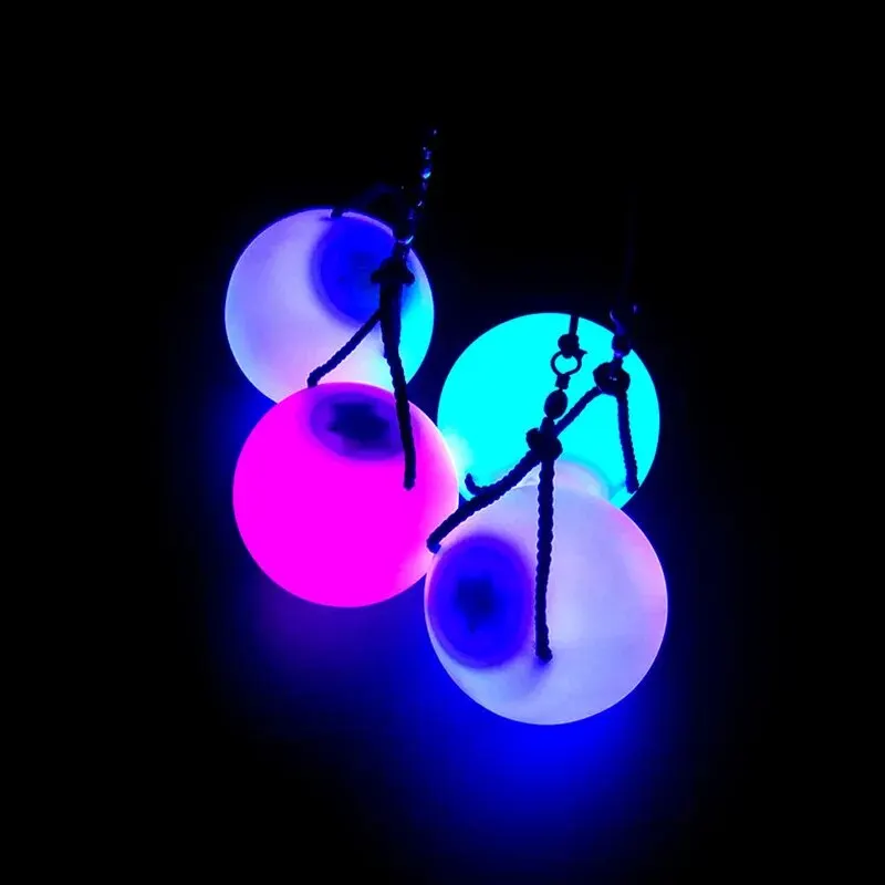 LED Colorful Luminous Ball Swing Flash Ball Dance Fitness Exercise Ball Halloween Christmas Children's Ball Light Toys