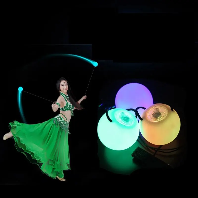 LED Colorful Luminous Ball Swing Flash Ball Dance Fitness Exercise Ball Halloween Christmas Children's Ball Light Toys
