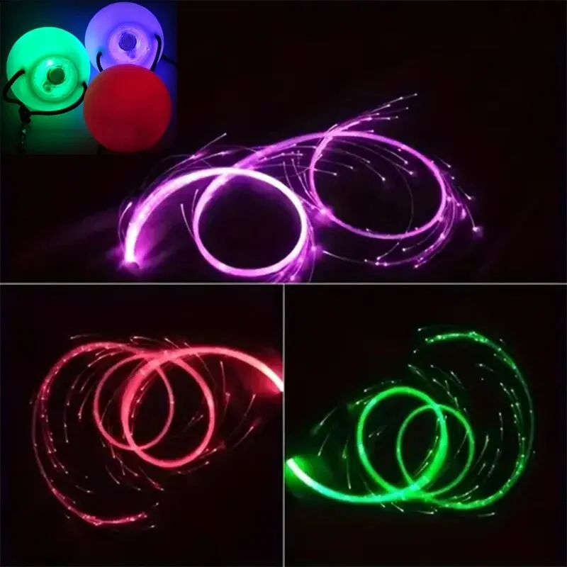 LED Colorful Luminous Ball Swing Flash Ball Dance Fitness Exercise Ball Halloween Christmas Children's Ball Light Toys