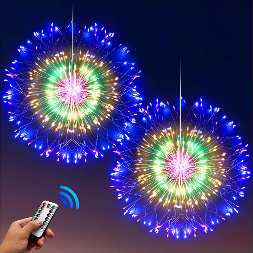 LED Copper Wire Firework Lights 8 Modes Fairy Starburst Light with Remote Outdoor Decorations for Home, Party, Cafe LED Copper Wire Firework Lights 8 Modes Fairy Starburst Light with Remote Outdoor Decorations for Home, Party, Cafe