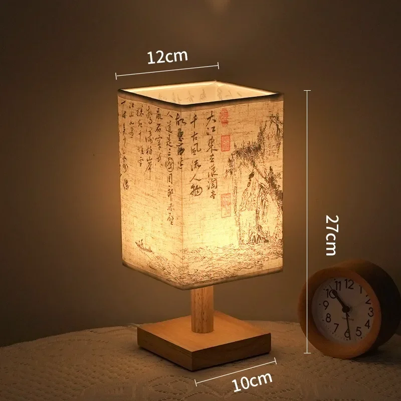LED Decoration Table Lamps Simple Chinese Style Dimmable Plug Night Light Fabric Lampshade Square Bedroom Bedside Desk LED Decoration Table Lamps Simple Chinese Style Dimmable Plug Night Light Fabric Lampshade Square Bedroom Bedside Desk