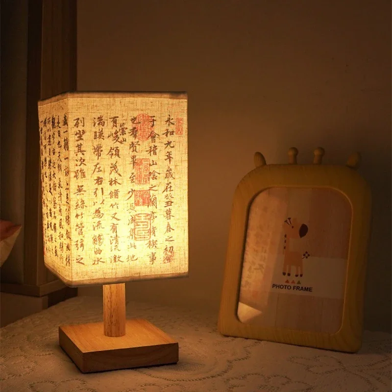 LED Decoration Table Lamps Simple Chinese Style Dimmable Plug Night Light Fabric Lampshade Square Bedroom Bedside Desk LED Decoration Table Lamps Simple Chinese Style Dimmable Plug Night Light Fabric Lampshade Square Bedroom Bedside Desk