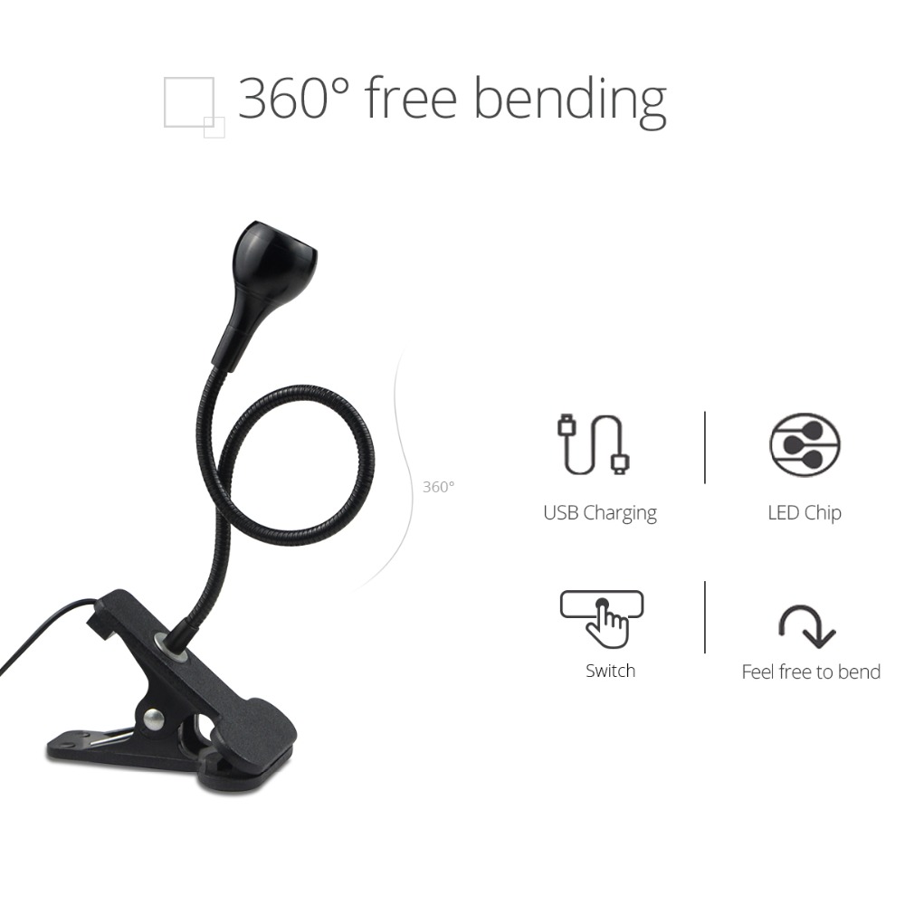 LED Desk Lamp USB Power Light